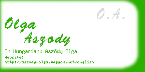 olga aszody business card